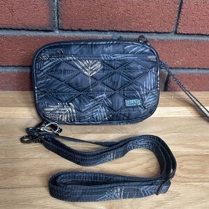 Lug Roundabout Black and Brown Quilted Crossbody Bag